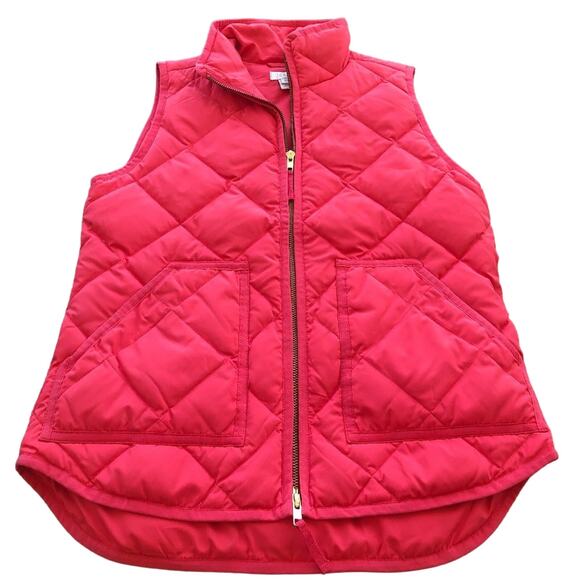 Pink J.Crew Quilted Puffer Vest - Picture 1 of 3